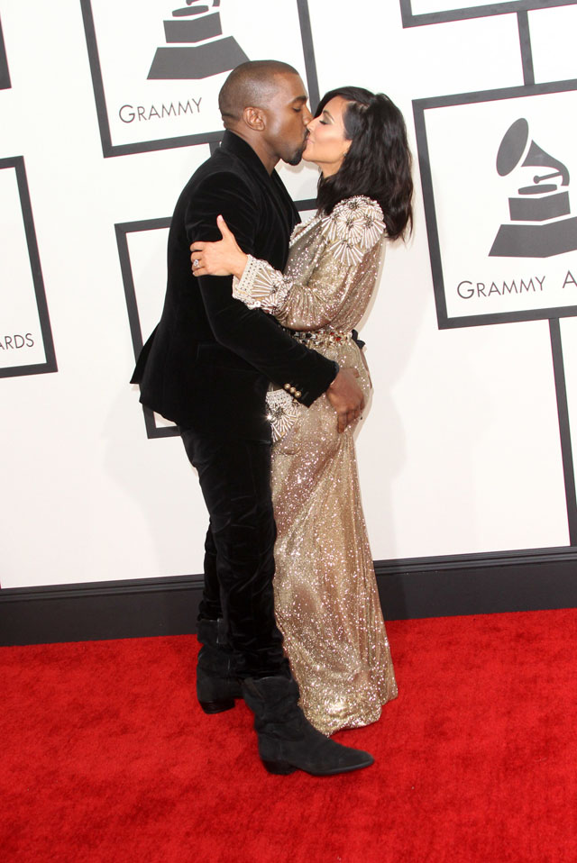 57th Annual GRAMMY Awards held at the Staples Center - Red Carpet Arrivals

Featuring: Kim Kardashian, Kanye West
Where: Los Angeles, California, United States
When: 08 Feb 2015
Credit: Adriana M. Barraza/WENN.com